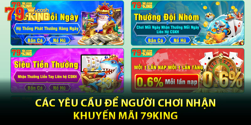 Các yêu cầu để người chơi nhận khuyến mãi 79King